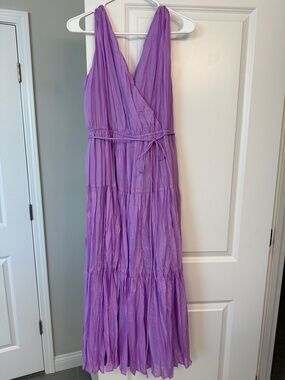 GAP Lavender V-Neck Tiered Maxi Dress
